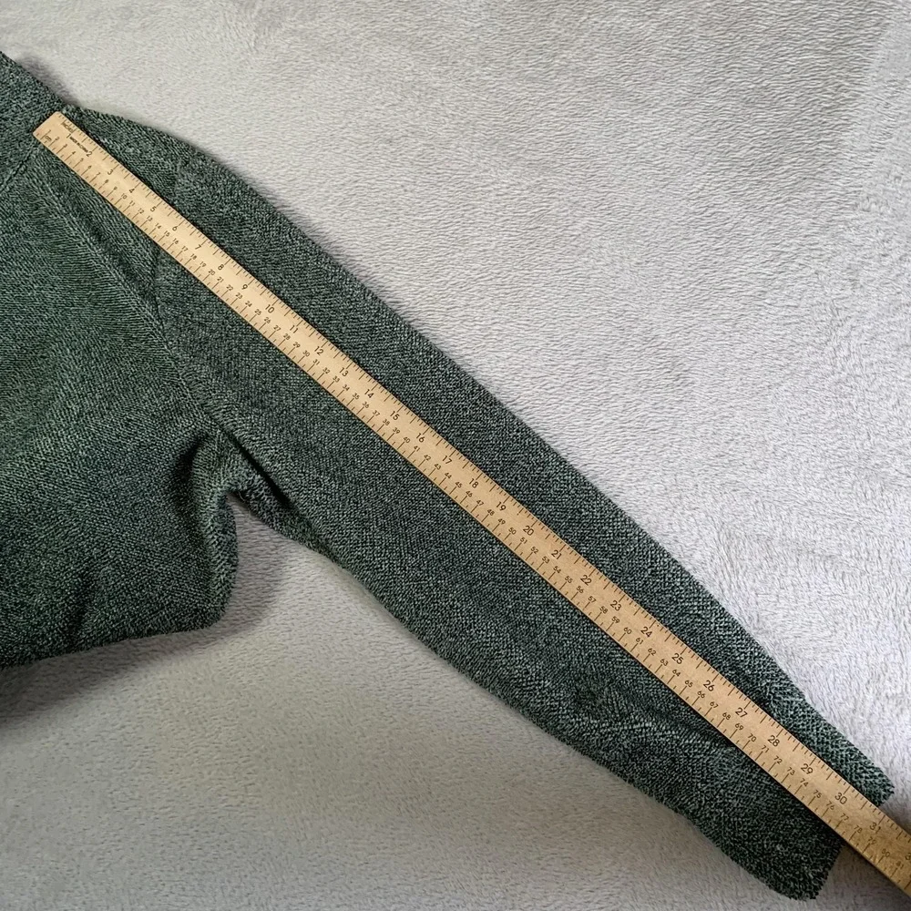 Eddie Bauer Sweater Womens‎ XL Green Mock Neck Fleece Henley Pullover Pockets
